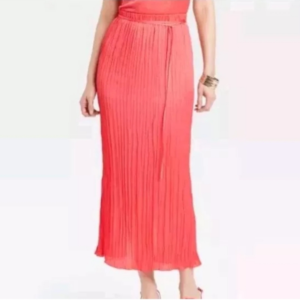 A New Day Satin Crinkle‎ Midi Skirt